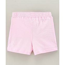 Pine Kids Knee Length Solid Color Shorts with Organic Cotton and Biowash - Blue Pink