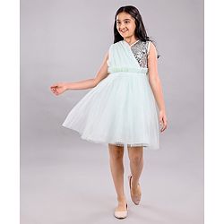 Pine Kids Sleeveless Partywear Dress Sequin Embellished - Blue
