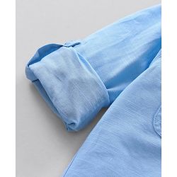 Pine Kids Half Sleeves Biowashed Solid T-Shirt and Shorts Set - Blue
