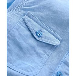 Pine Kids Half Sleeves Biowashed Solid T-Shirt and Shorts Set - Blue