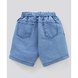 Pine Kids Half Sleeves Biowashed Solid T-Shirt and Shorts Set - Blue