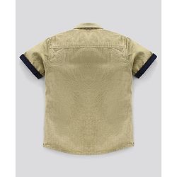 Pine Kids Half Sleeve Solid Shirt with Bow and Shorts Set Softener Wash - Olive White