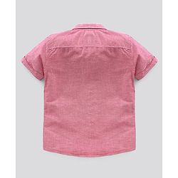 Pine Kids Half Sleeve Shirt and Shorts Set with Bow - Pink Navy