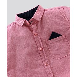 Pine Kids Half Sleeve Shirt and Shorts Set with Bow - Pink Navy