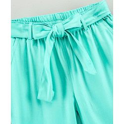 Pine Kids Full Length Solid Color Lounge Pants With Tie-Up At Waistband - Green