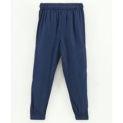 Pine Kids Full Length Solid Color Lounge Pants With Tie-Up At Waistband - Blue
