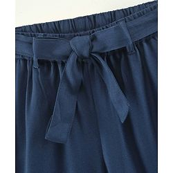 Pine Kids Full Length Solid Color Lounge Pants With Tie-Up At Waistband - Blue