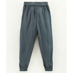 Pine Kids Full Length Solid Color Lounge Pants With Tie-Up At Waistband - Grey