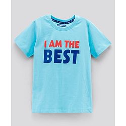 Pine Kids Biowashed Half Sleeves Tee Text Print - Blue