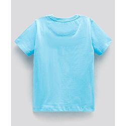 Pine Kids Half Sleeves Biowashed T-Shirt Text Print - Blue
