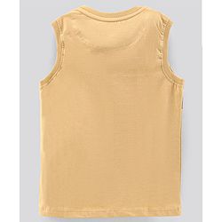Pine Kids Sleeveless T-Shirt Beach Print - Brown