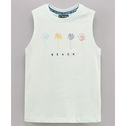 Pine Kids Sleeveless Bio Washed Printed Tee - Blue