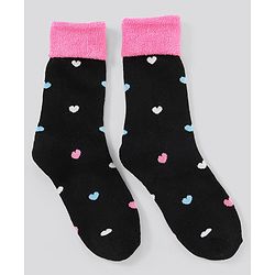Pine Kids Anti Microbial Washed Soft Terry Socks Set of 2 Pairs - Black Blue
