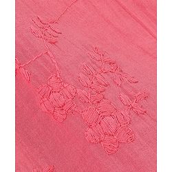 Pine Kids Puff Sleeves Top Floral Embroidery - Light Pink