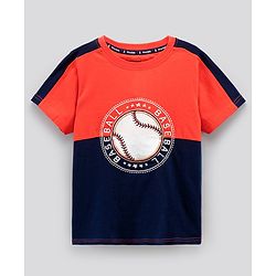 Pine Kids Half Sleeves Bio-Washed T-Shirt Text Print - Multicolour
