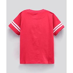 Pine Kids Half Sleeves T-Shirt Text Print - Red