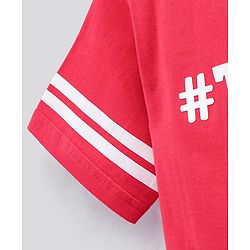 Pine Kids Half Sleeves T-Shirt Text Print - Red