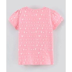 Pine Kids Half Sleeves Tops Heart Print Pack of 2 - Pink Blue