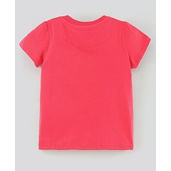 Pine Kids Half Sleeves Cotton Biowashed Top Floral Print - Yellow Red