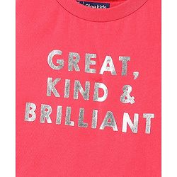Pine Kids Half Sleeves Cotton Biowashed Top Floral Print - Yellow Red