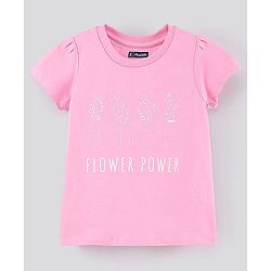 Pine Kids Half Sleeves Cotton Biowashed Foil Print Pack of 3 - Pink Yellow Red