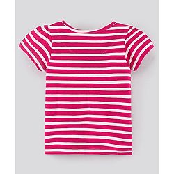 Pine Kids Half Sleeves Cotton Biowashed Foil Print Pack of 3 - Pink Yellow Red