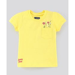 Pine Kids Half Sleeves Cotton Biowashed Foil Print Pack of 3 - Pink Yellow Red