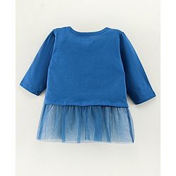 Pine Kids Biowashed Full Sleeves Top & Palazzos Set Floral Print & Sequins Applique - Pink Blue
