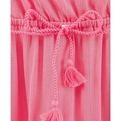 Pine Kids Sleeveless Above Knee Length Frock - Pink