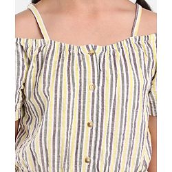 Pine Kids Sleeveless Striped Jumpsuit - Grey