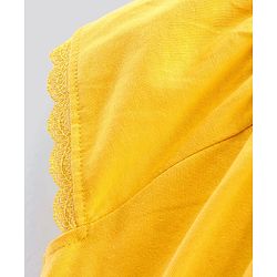 Pine Kids Short Sleeves Solid Biowashed Jumpsuit - Yellow