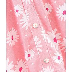 Pine Kids Biowashed Off Shoulder Sleeves Top & Legging Set Floral Print - Pink Pink