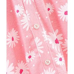 Pine Kids Biowashed Off Shoulder Sleeves Top & Legging Set Floral Print - Pink Pink