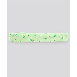 Pine Kids Half Sleeves Bio Wash Frock with Headband Floral Print- Green