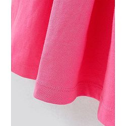 Pine Kids Half Sleeves Cotton Frock Glitter Print - Pink