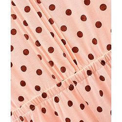 Pine Kids Sleeveless Biowashed Jumpsuit With Headband Polka Print - Peach