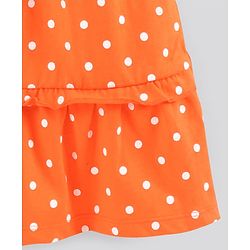 Pine Kids Sleeveless Bio Wash Frock Polka Dot Print- Orange