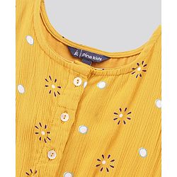 Pine Kids Full Sleeves Frock Polka Dot Print - Yellow