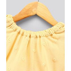Pine Kids Half Sleeves Embroidered Frock - Yellow