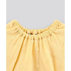 Pine Kids Half Sleeves Embroidered Frock - Yellow