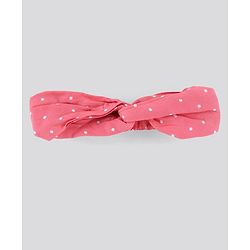 Pine Kids 3/4th Sleeves Gathered Frock with Embroidery and Polka Dot Print - Salmon Pink