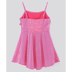 Pine Kids Sleeveless Rayon Frill Frock with Full Sleeves Shrug & Hairband - Pink