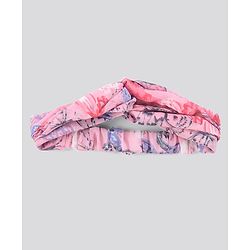 Pine Kids Rayon Sleeveless Asymmetrical Frock with Hairband Butterfly Print - Pink