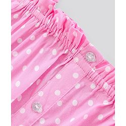 Pine Kids Half Sleeves Off Shoulder Polka Print Top - Pink