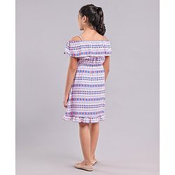Pine Kids 100% Cotton Woven Summer Frocks with Striped - Multicolor