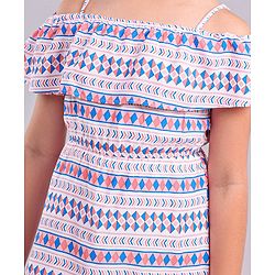 Pine Kids 100% Cotton Woven Summer Frocks with Striped - Multicolor