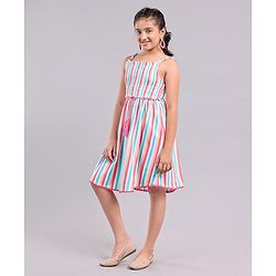 Pine Kids Singlet Striped Smocked Frock - Multicolor