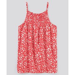 Pine Kids Half Sleeves Tee & Frock Floral Print - Red