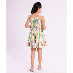 Pine Kids Sleeveless All Over Printed Frock - Multicolor
