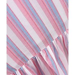 Pine Kids Half Sleeves Striped Frock - Multicolor